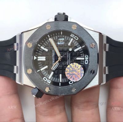 JF Swiss Replica Audemars Piguet Diver's SS Black Bezel Watch - 3120 Movement